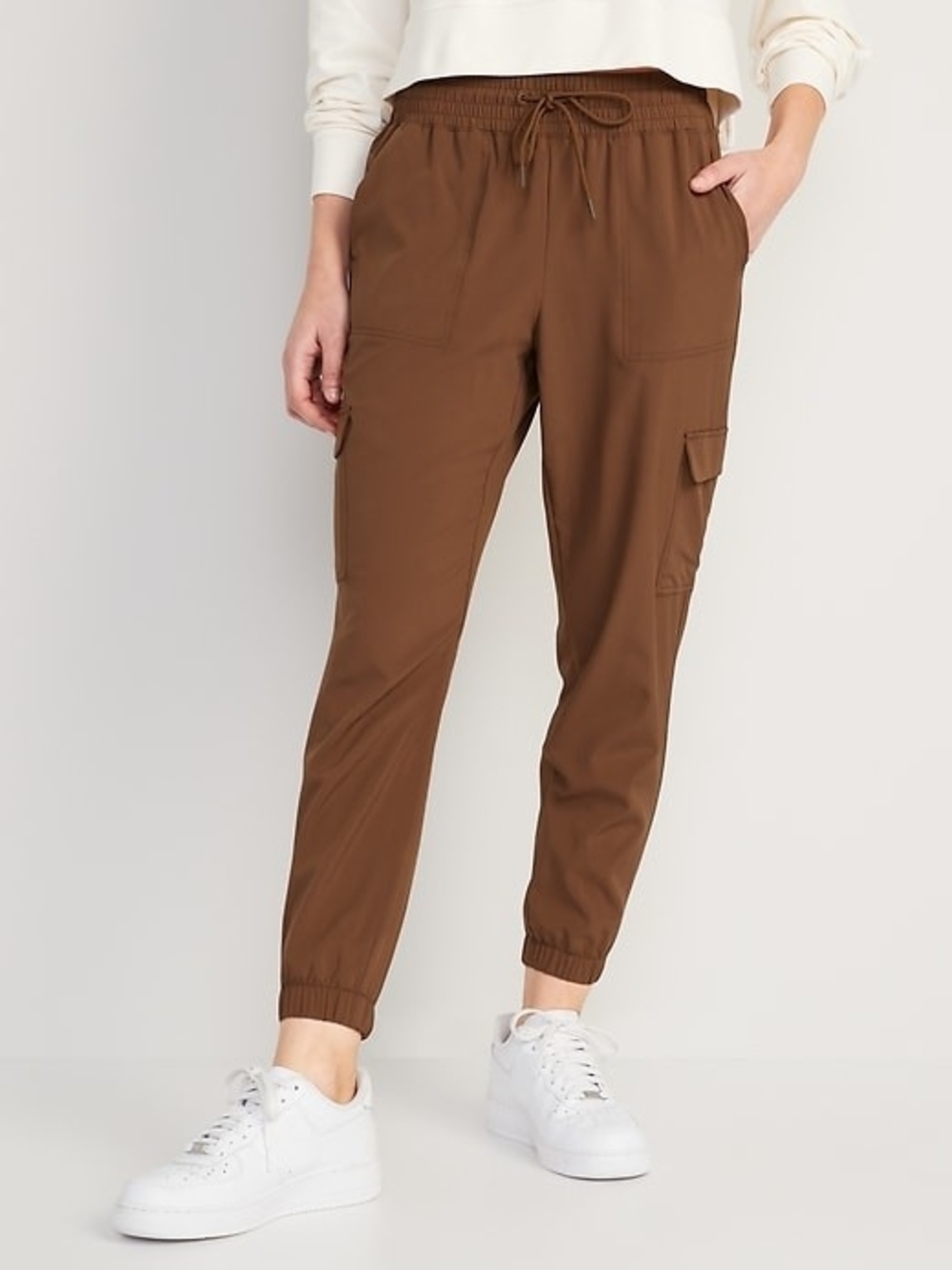 Old Navy Women's High-Waisted StretchTech Chocolate Cargo Joggers